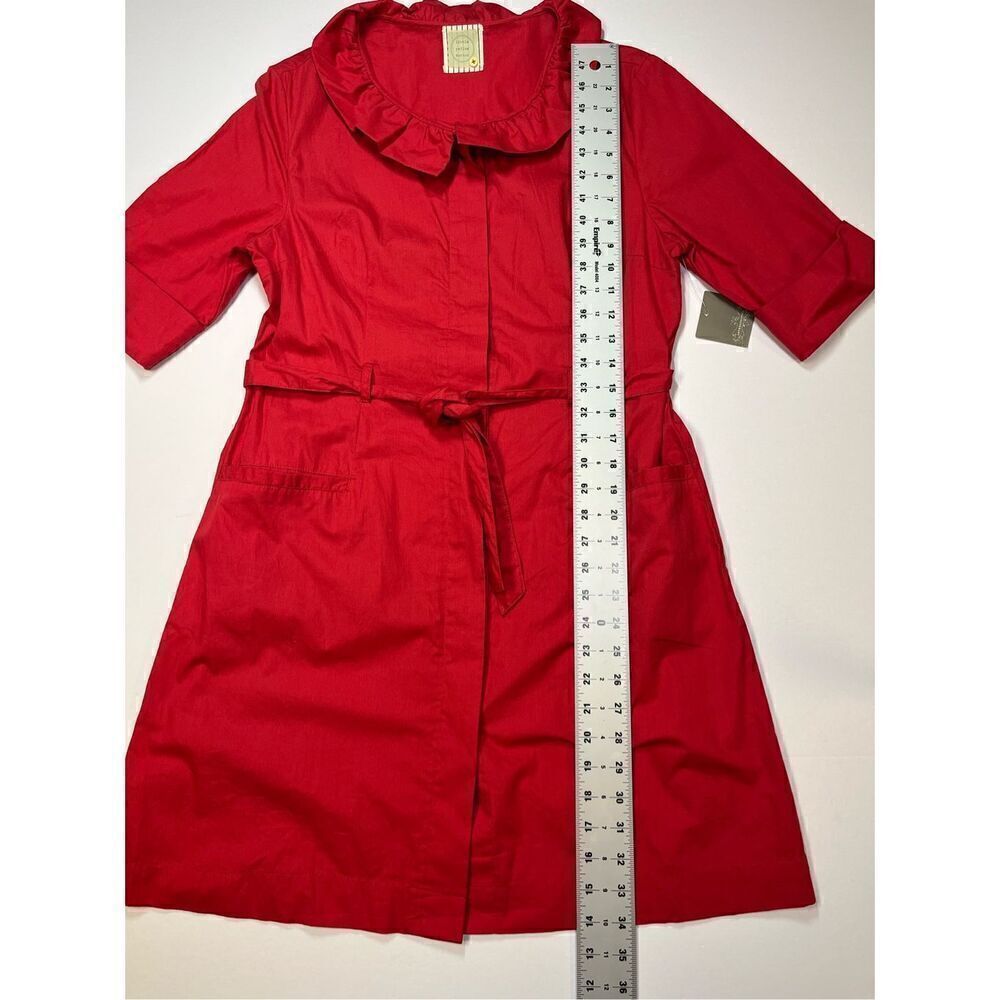 NEW Anthropologie Little Yellow Button With A Flourish Red ShirtDress Size Large - Picture 7 of 12